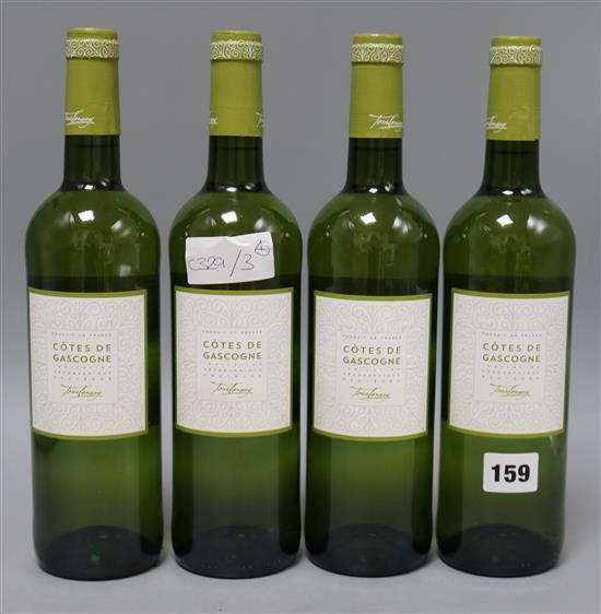 Four bottles of Cotes de Gascogne white wine